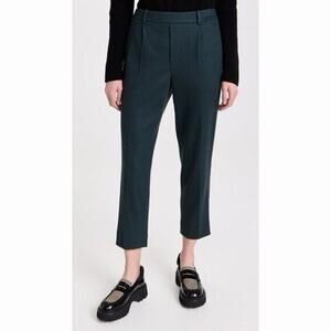 Vince Pleated Cozy‎ Azure Onyx Wool Knit Ankle Crop Pants